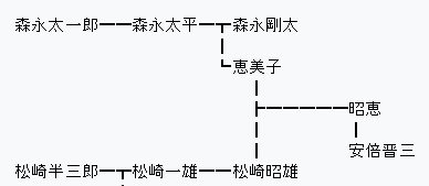 安倍昭恵の家系図の画像